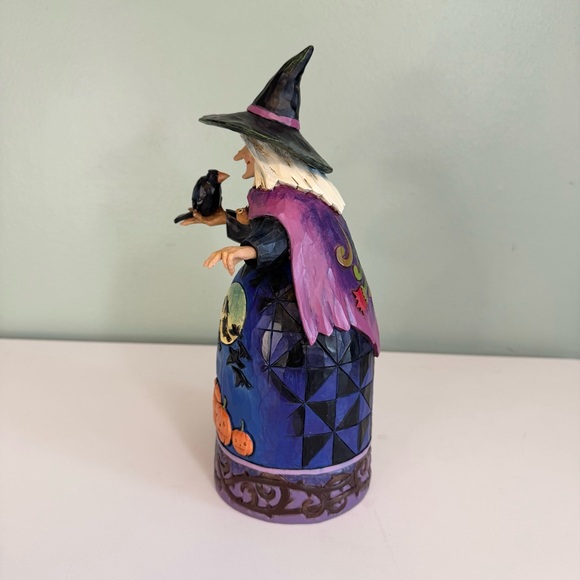 Jim Shore Friday Night Flight Halloween Witch Crow Cat Pumpkin Figurine 10 Inch - Picture 2 of 11